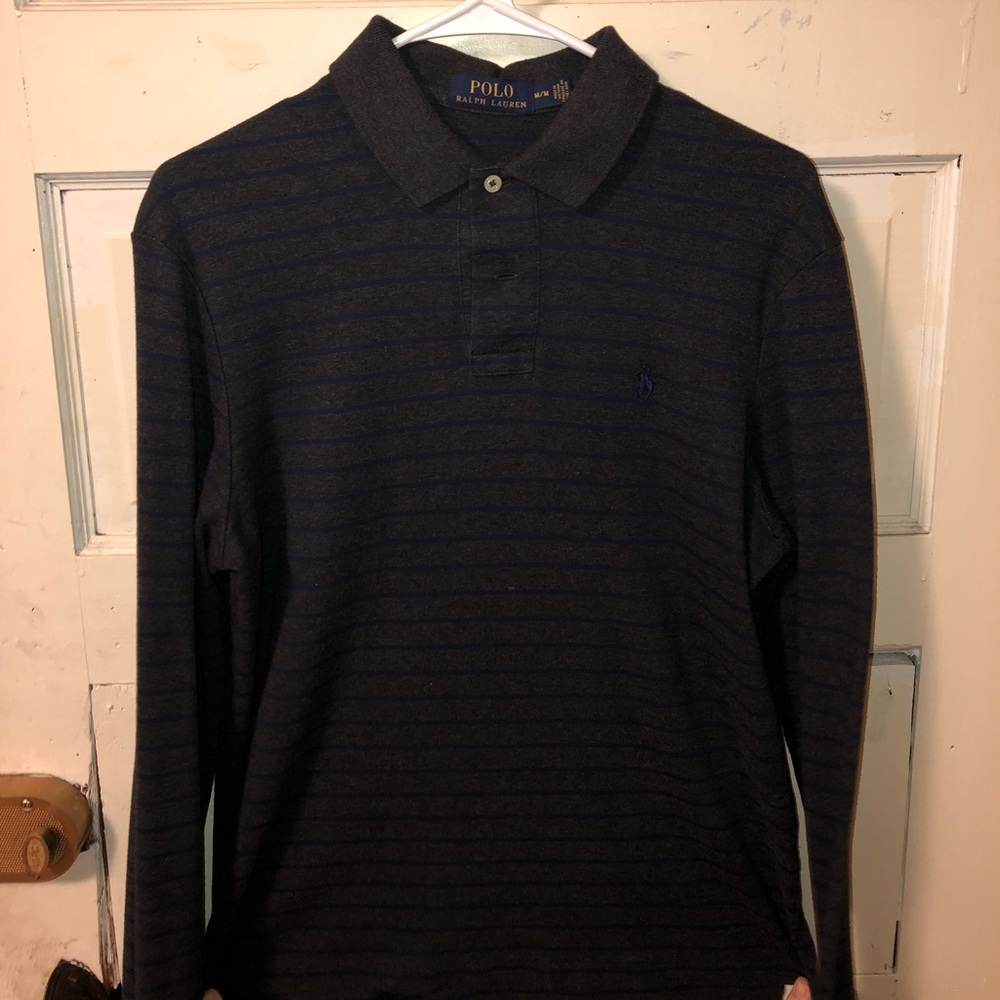 Long Sleeve Ralph Lauren Striped Polo - Picture 2 of 5